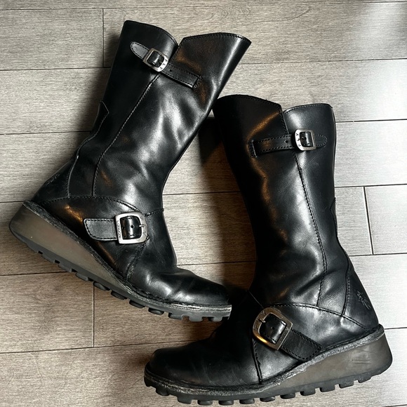 Fly London Mes Boots Black Size 36 FREE SHIPPING - Picture 2 of 7